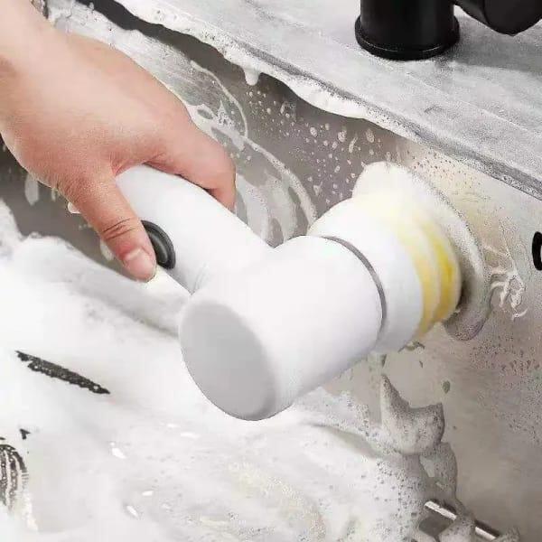 Electric spin scrubber cleaning attachment image
